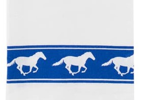 Horse Hand Towel White/Blue 20x28