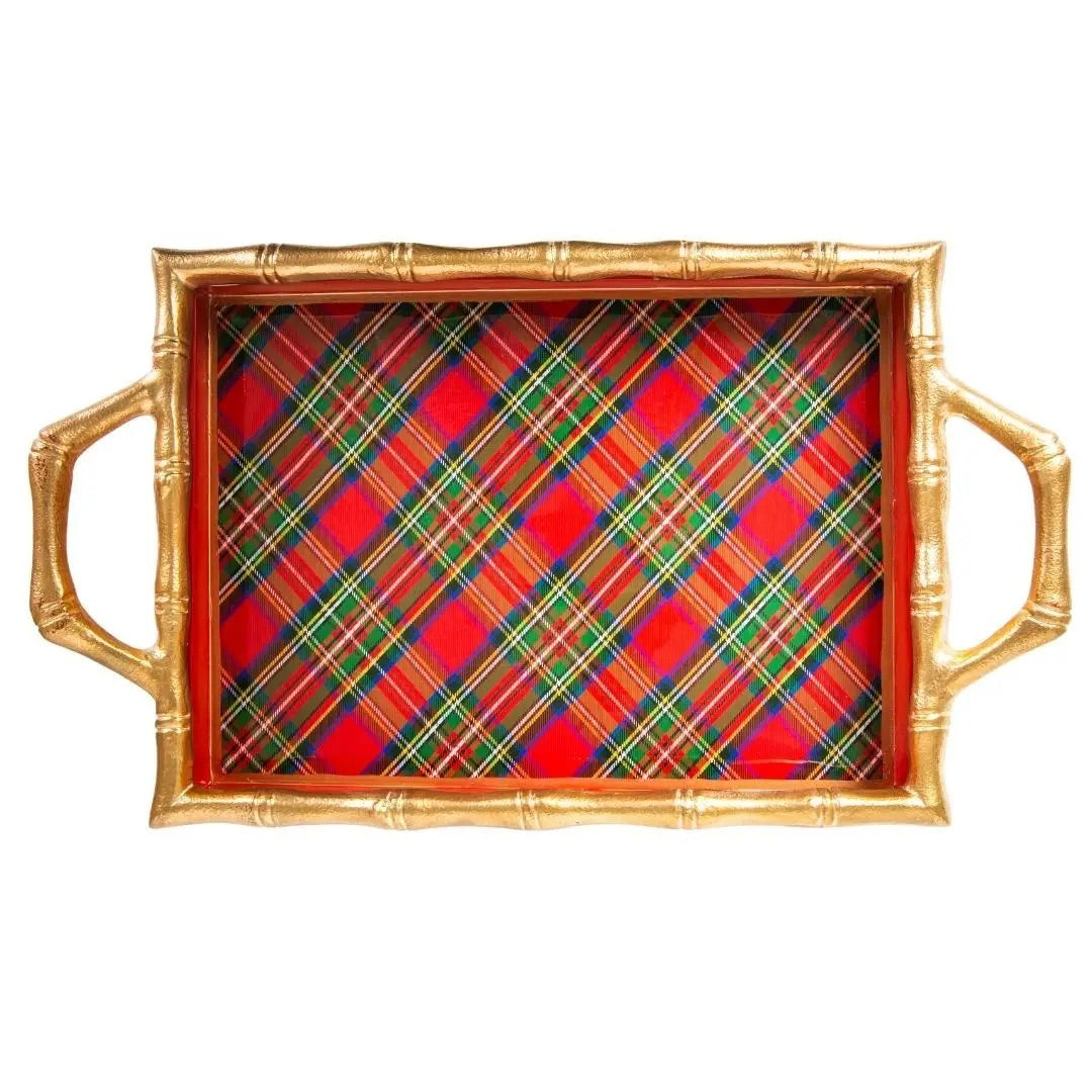 Royal Tartan Enameled Chang Mai Tray 10x14 - Multi-Color