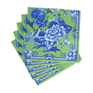 Green and Blue Chinoiserie Dinner Napkins