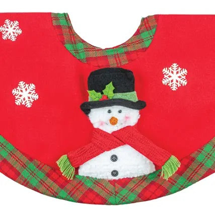 Red And Green Snowman Tree Skirt