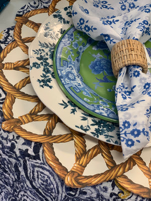 Blue floral dinner plate