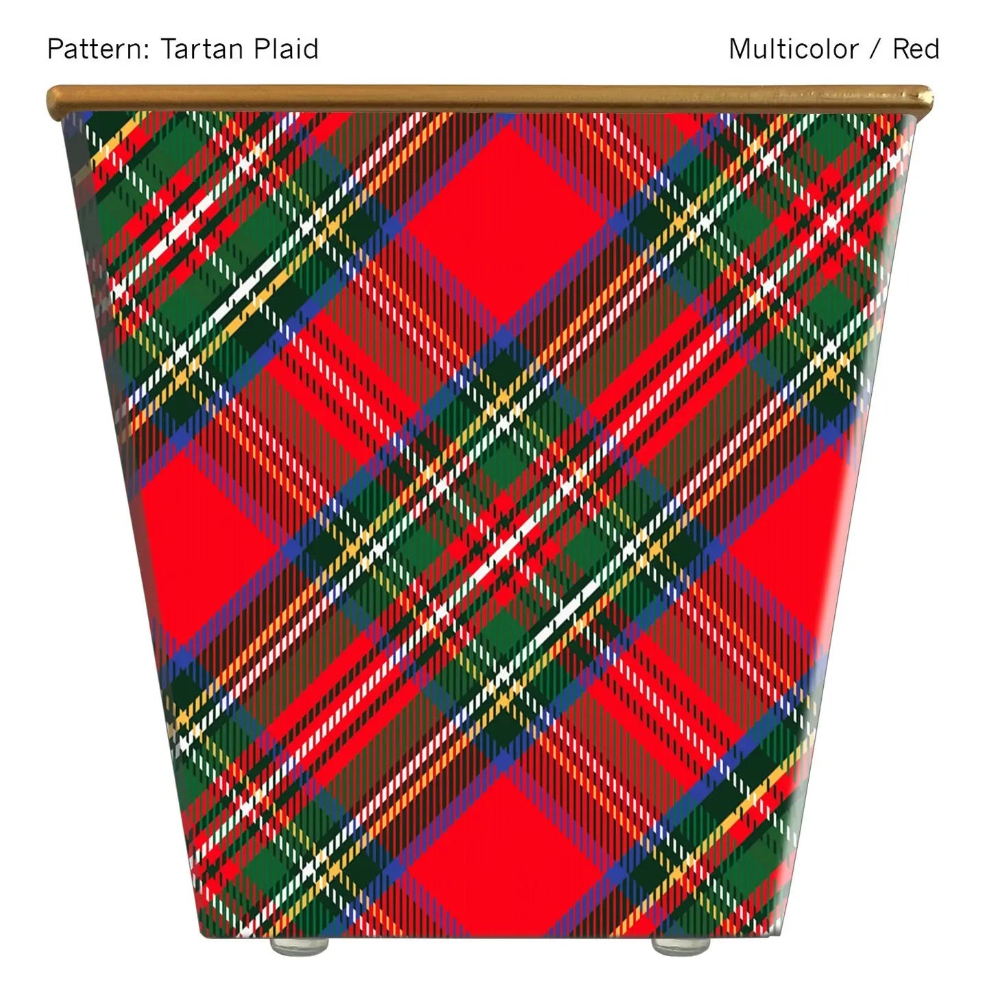 WHH Tartan Plaid: Cachepot Container Only - Multicolor / Red Standard