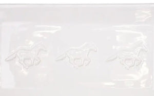Horse Embossed Rectangle Platter White 12x6.5