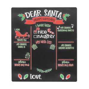 Dear Santa Metal Chalkboard Sign