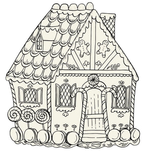 Die Cut Gingerbread House Coloring Placemat