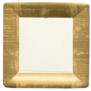 Gold and ivory square dinner plate