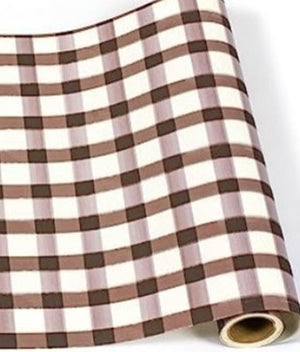 Brown Painted Check Runner