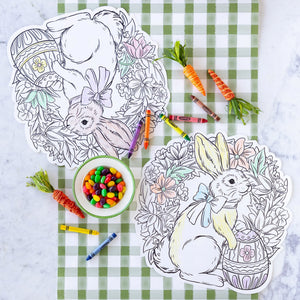 Coloring Bunny Wreath Placemat