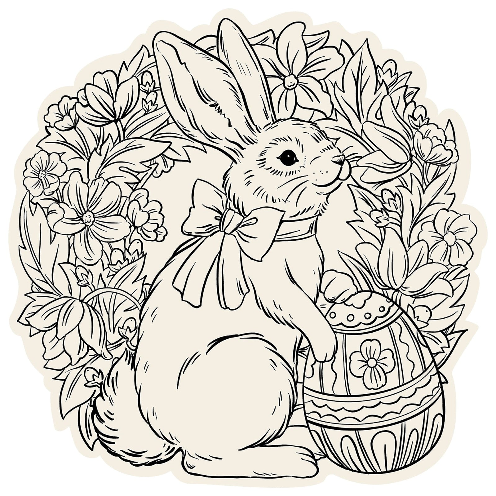Coloring Bunny Wreath Placemat