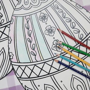 Die Cut Easter Egg Coloring Placemat