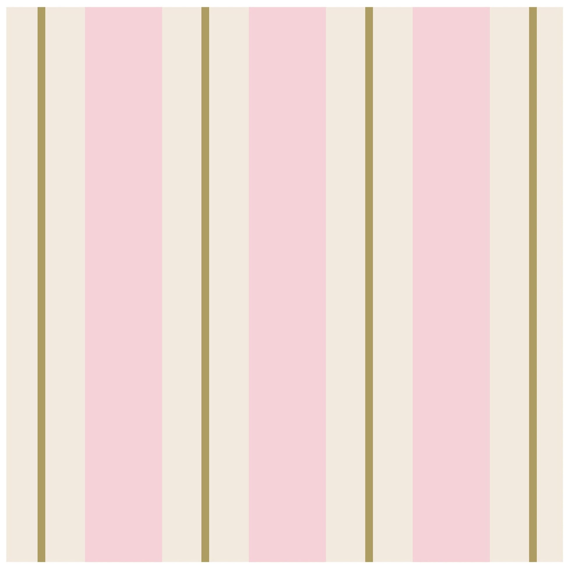 Pink and Gold awning stripe cocktail napkin