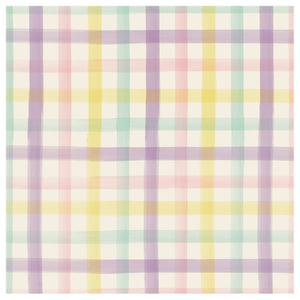 Spring plaid cocktail napkin