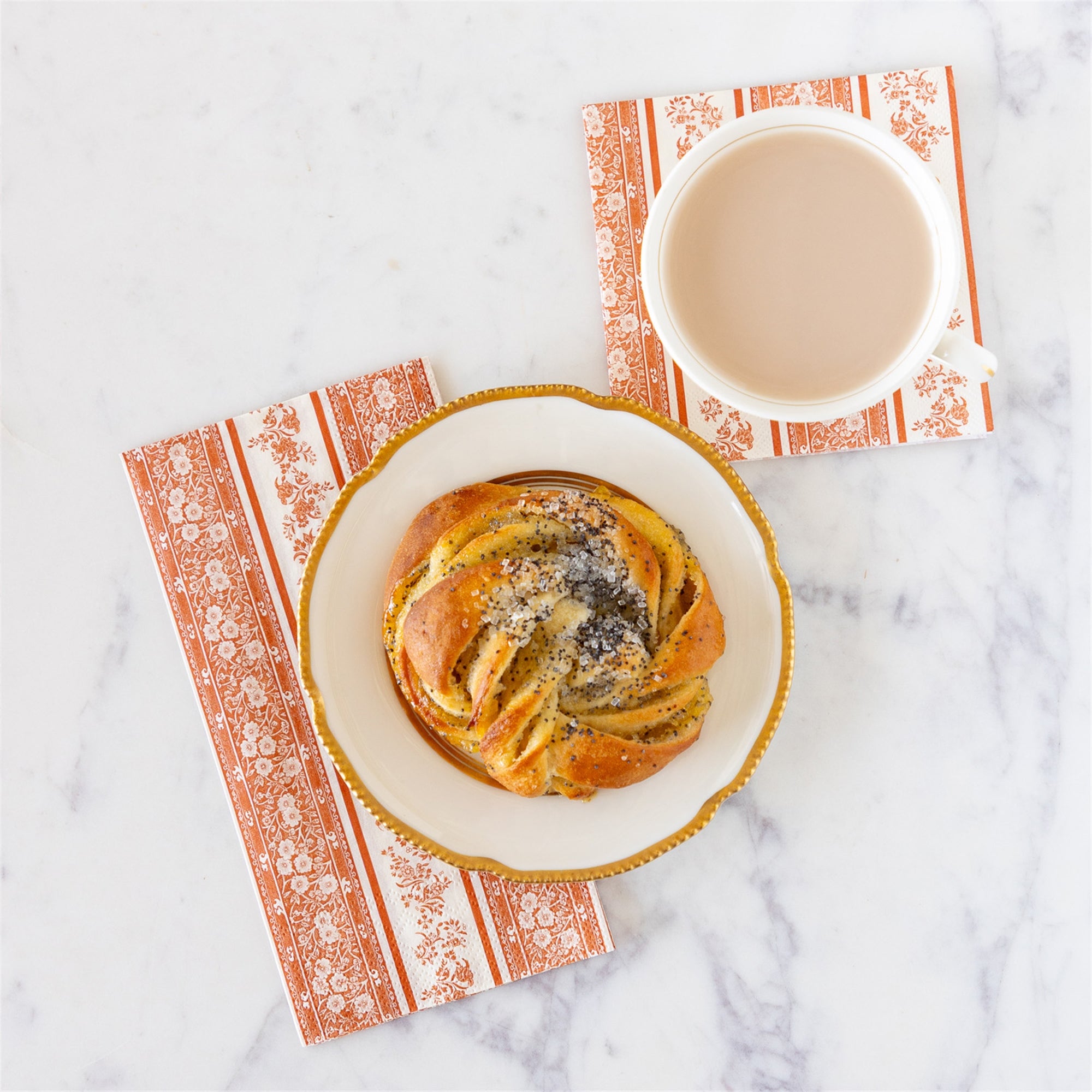 Pumpkin Burleigh Stripe Cocktail Napkin
- Pack of 20