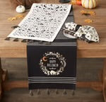 Spooky  Wreath Embellished Table Runner