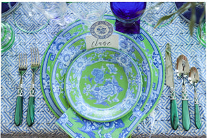 Green and Blue Chinoiserie Salad Paper Plates