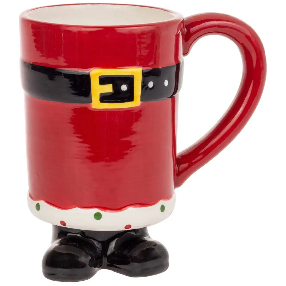 Santa Belt Ceramic Footed 12 oz. Mug Christmas