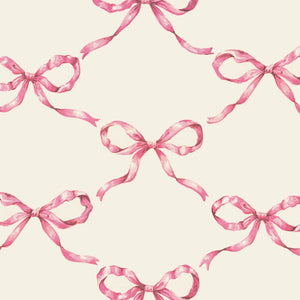 Pink Bow Lattice Cocktail Napkin