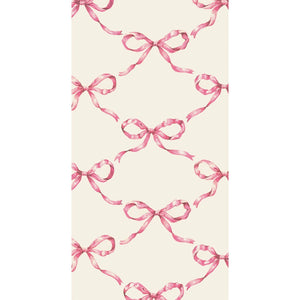 Pink bow lattice guest towel