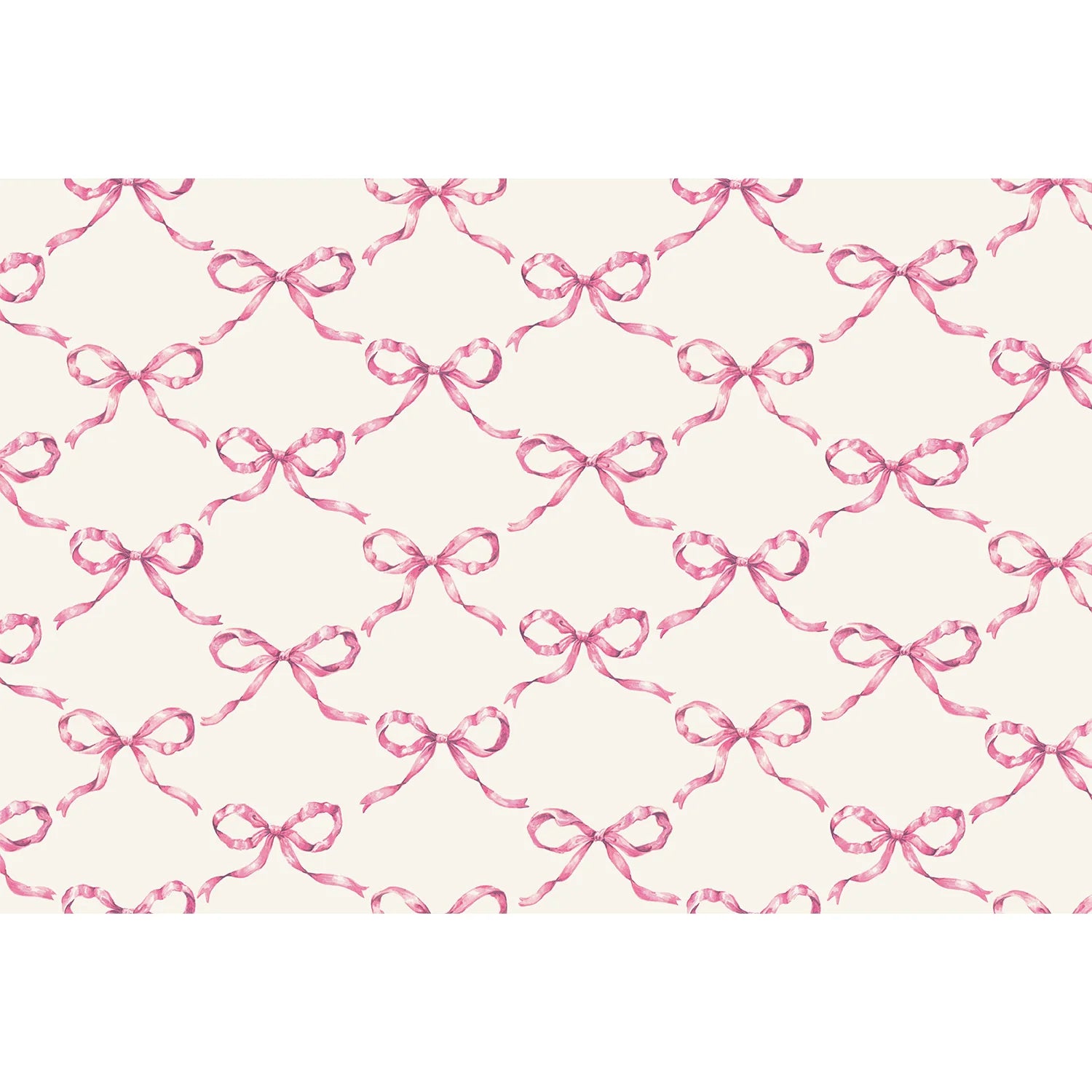 Pink bow lattice placemat pad of 24