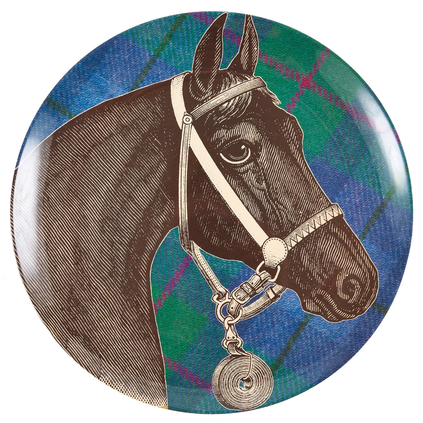 Equus Horse Tweed Round Tray