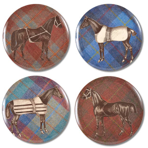 Horse Equus Tweed Side Plates Set of 4