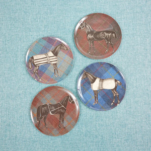 Horse Equus Tweed Side Plates Set of 4