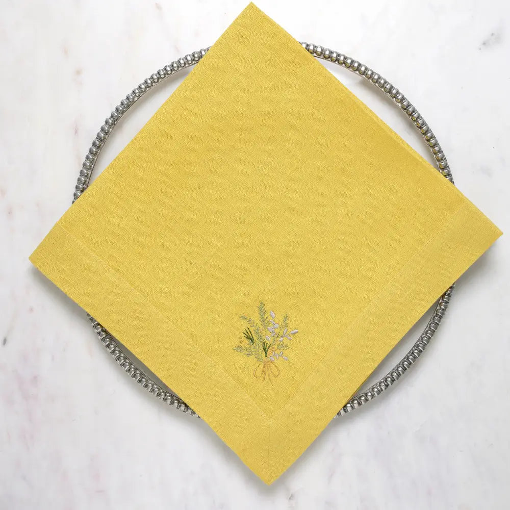 Farmers Market Bouquet Large Napkin - Limoncello