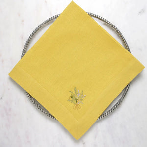 Farmers Market Bouquet Large Napkin - Limoncello