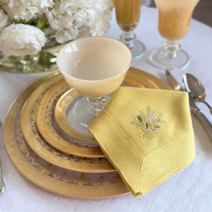 Farmers Market Bouquet Large Napkin - Limoncello