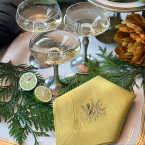 Farmers Market Bouquet Large Napkin - Limoncello