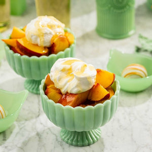 Jadeite Glass Sundae Dish Set of 2