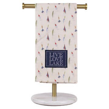 Live Love Lake Hand Towel   Oat/Multi   20x28