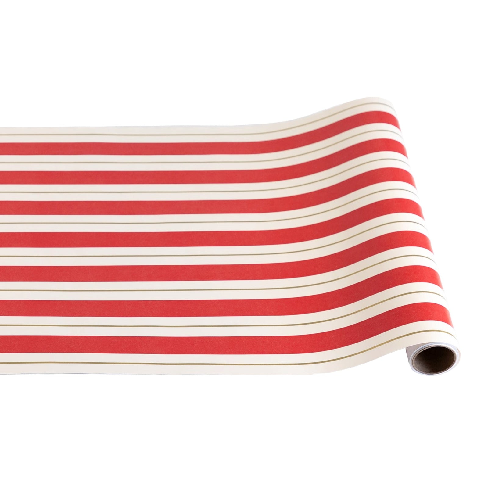 Red and Gold awning stripe table runner