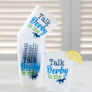 Talk Derby To Me Party Cups   Frosted/Blue/Green   16oz   Set of 10