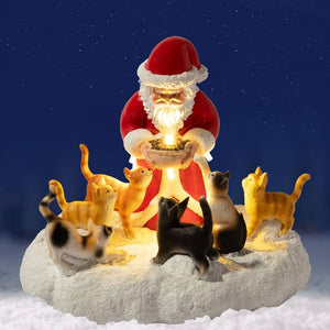Santa’s Light Of Hope- A Cat’s Christmas Wish Inspirational Collectible Figurine- Helps Feed Shelter Cats in Need -Faire