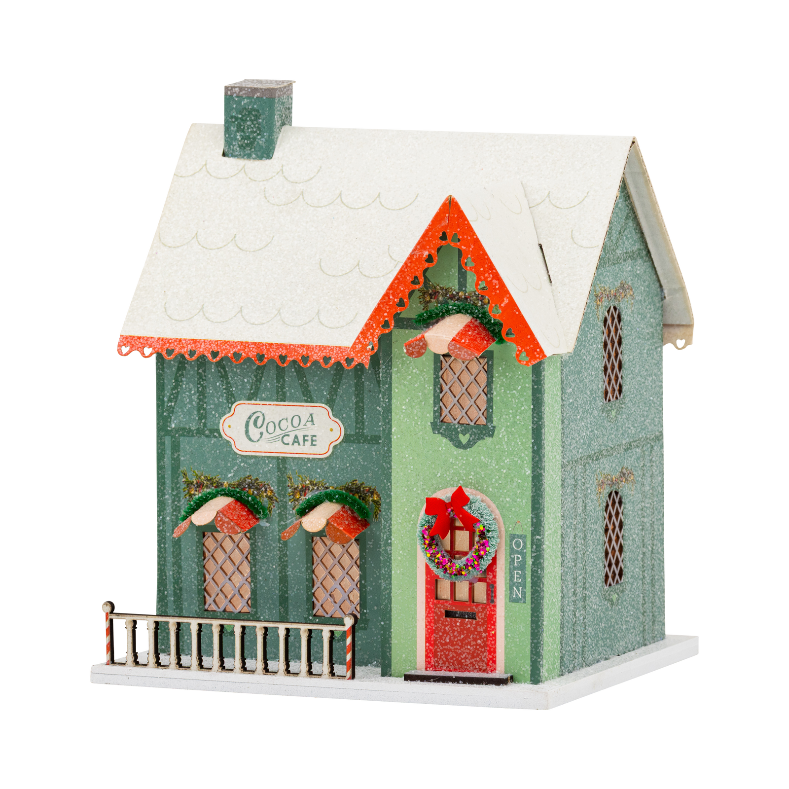 VIL1351 - Light Up Christmas Village Cocoa Cafe