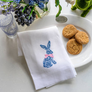 Toile Bunny Linen Towel - Easter