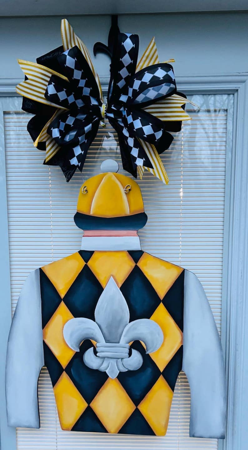 Derby “Lemonade” Jockey Silk Door Hanger-Printed