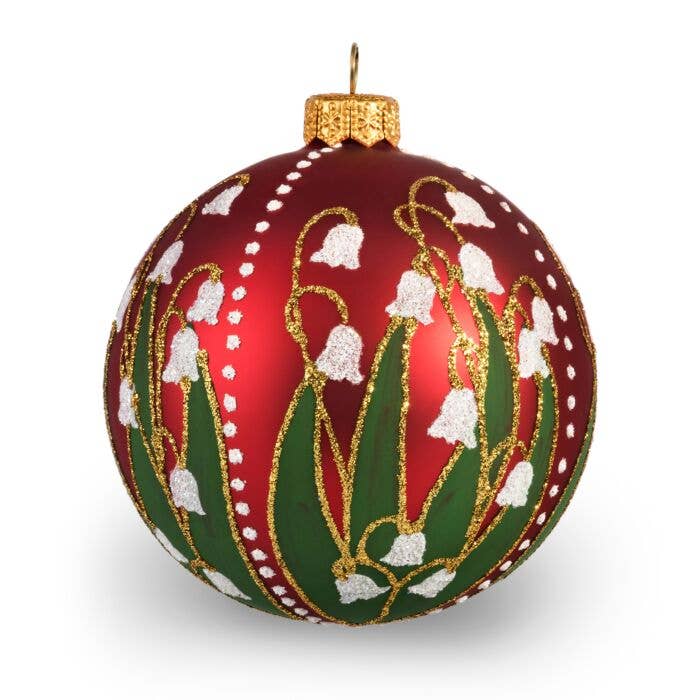 Lilies Of The Valley Glass Christmas Tree Ornament