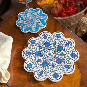 Blue Tulips Large Ceramic Trivet