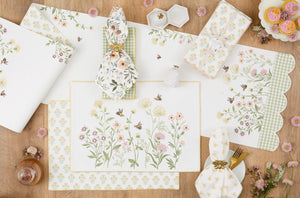 Spring Wildflower embellished table runner