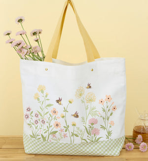 Spring Wildflower printed tote