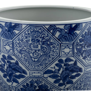 Planters Set of 3 - Blue Ceramic Vintage Style, 6/8/10 in.