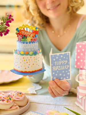 Mini Confetti Birthday Cake ( Mini Pop-up Greeting Cards)