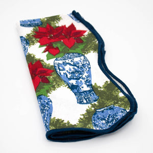 Poinsettias S4 Scalloped Dinner Napkin
