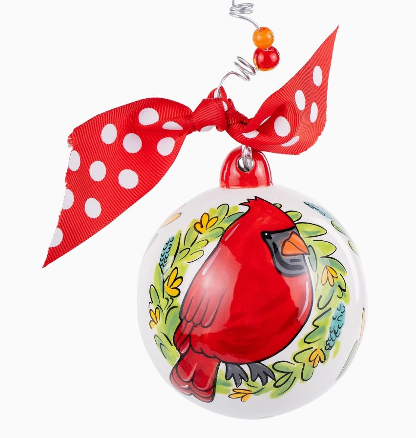 Red Bird Always with You Wreath Ornament