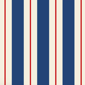 Navy Red Awning Stripe Cocktail Napkin