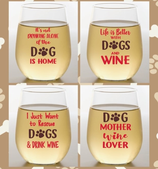 Winey Dogs Shatterproof Wine Glasses