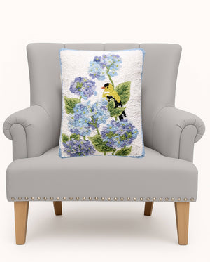 Hydrangea Bird Hook Pillow - Mary Lake Thompson
