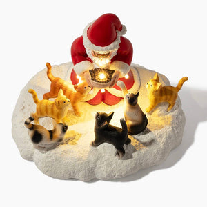 Santa’s Light Of Hope- A Cat’s Christmas Wish Inspirational Collectible Figurine- Helps Feed Shelter Cats in Need -Faire